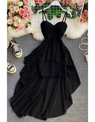 Fashion Slim High Waist Asymmetrical Women Dress Elegant White Black Party Dress Ladies Dresses