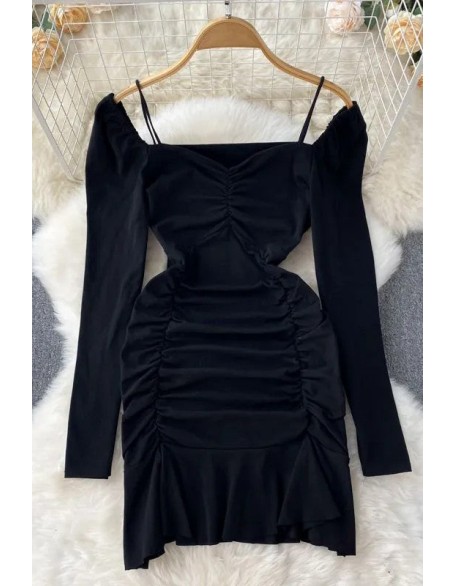 Elegant Wrap Hips Ruffled Party Women Dress