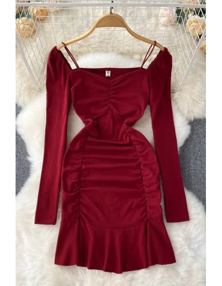 Elegant Wrap Hips Ruffled Party Women Dress