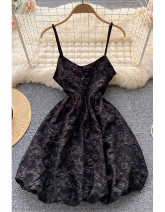 Fashion Women Princess Black Mini Dress Strap Backless Lace Bandage Jacquard Gothic Dress