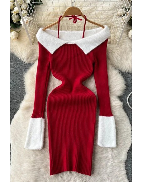 Elegant Off Shoulder Package Hips Mini Dress Women Fashion Halter Party Dress