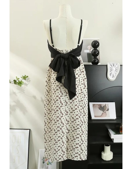 Women Dress Superior Print Backless Bandage Vacation Party Long Dress