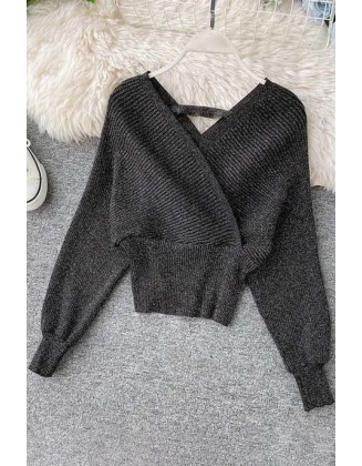 Elegant Long Batwing Sleeve Women Sweater Female Knitted Sweater Tops