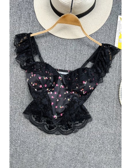 Femme Bra Strap Tank Top Lace Tops for Women Camisoles Harajuku Floral Tanks