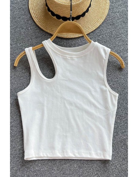 Tank Tops Women Fashion Hollow Out Sleeveless Casual Crop Tops